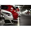 Underground parking/garage (shallow DOF; color toned image)