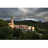 View of a mountain village in Corsica. (village of Evisa)