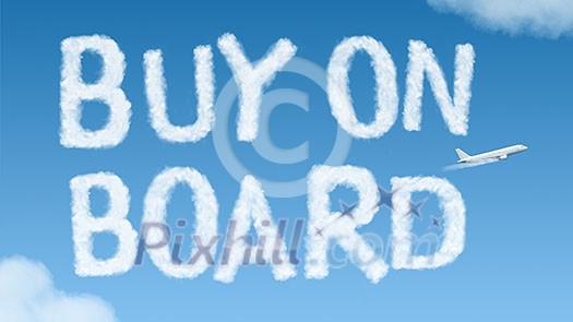 text of the natural clouds in the blue sky and airplane text of the natural clouds in the blue sky and airplane