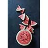 Slice of watermelon on black background