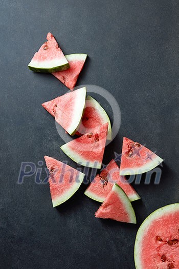 Slice of watermelon isolated on black background Slice of watermelon isolated on black background