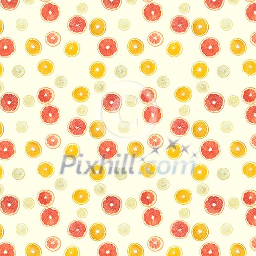 Seamless pattern , Colorful pattern made of citrus fruits isolated on white. Seamless pattern , Colorful pattern made of citrus fruits isolated on white.