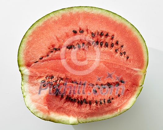 delicious fresh watermelon half isolated on a white background delicious fresh watermelon half isolated on a white background