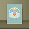 vector winged heart vintage card design 