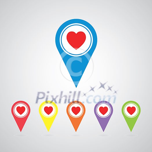vector heart pointer icon set vector heart pointer icon set