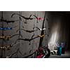 Bows and arrows in an indoor archery range - archery club