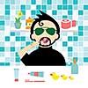 vector man brushing teeth before bedtime 