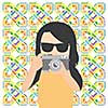 vector photographer hipster character cartoon 