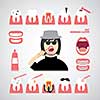 smile dental vector icon set 