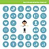 vector doctor and hospital icon set 