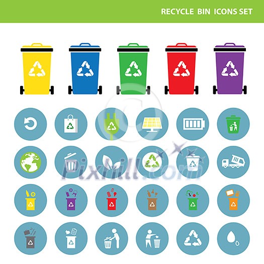 vector trash categories recycle garbage bin 