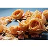 Selective focus on tender orange flowers