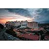 Gathering storm over military cemetery in Bonifacio, Corsica, France