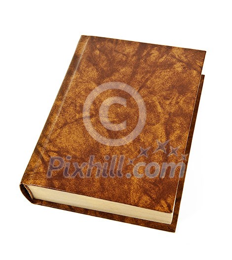 Old blank hardcover leather bound book isolated on white background Old blank hardcover leather bound book isolated on white background