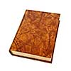 Old blank hardcover leather bound book isolated on white background