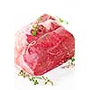 Raw beef roast tied and ready for cooking