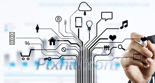 Close up of businessperson drawing on screen cloud computing concept Close up of businessperson drawing on screen cloud computing concept