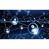 Digital technology background with social networking and interaction concept