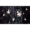 Digital technology background with social networking and interaction concept