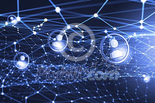 Digital technology background with social networking and interaction concept Digital technology background with social networking and interaction concept