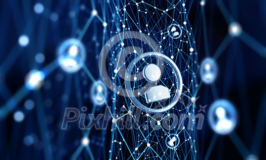 Digital technology background with social networking and interaction concept Digital technology background with social networking and interaction concept