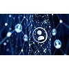 Digital technology background with social networking and interaction concept