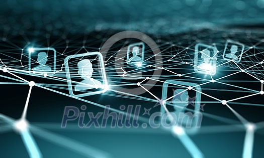 Digital technology background with social networking and interaction concept Digital technology background with social networking and interaction concept