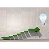 Business strategy plan over ladder leading to success