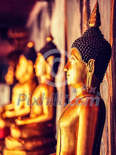 Vintage retro effect filtered hipster style image of Buddha statues in Wat Phra That Doi Suthep, Chiang Mai, Thailand Vintage retro effect filtered hipster style image of Buddha statues in Wat Phra That Doi Suthep, Chiang Mai, Thailand