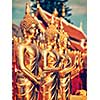 Vintage retro effect filtered hipster style image of Buddha statues in Wat Phra That Doi Suthep, Chiang Mai, Thailand
