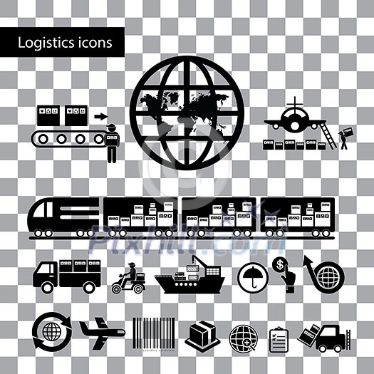 vector logistics export icon set vector logistics export icon set