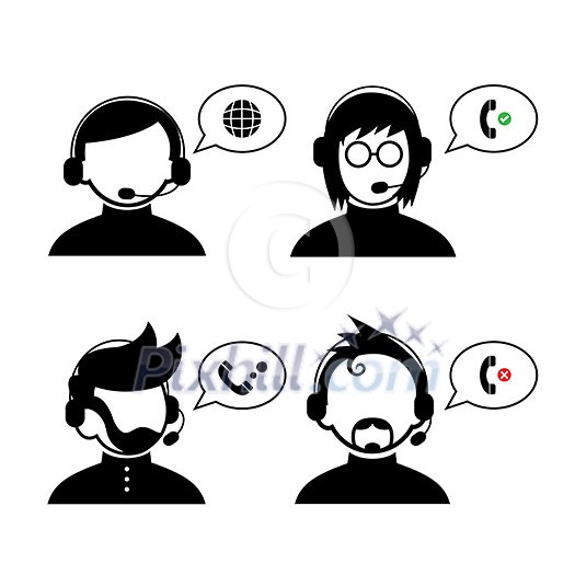 operator customer support vector cartoon operator customer support vector cartoon