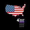 vector map of american flag 