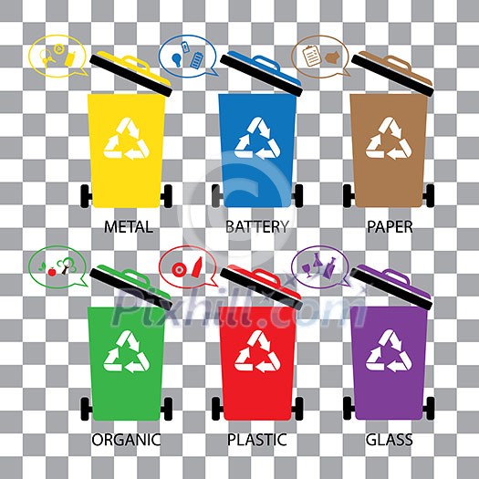 vector trash categories recycle garbage bin vector trash categories recycle garbage bin