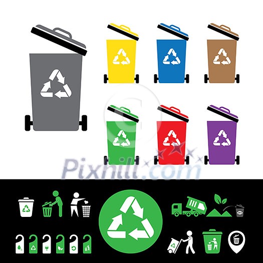 vector trash categories recycle garbage bin vector trash categories recycle garbage bin