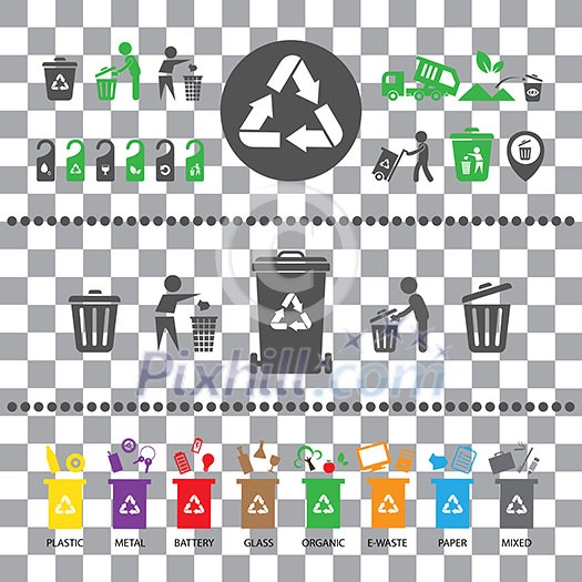 vector trash categories recycle garbage bin vector trash categories recycle garbage bin