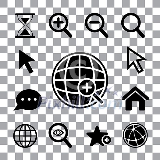 vector magnification icon for searching web vector magnification icon for searching web