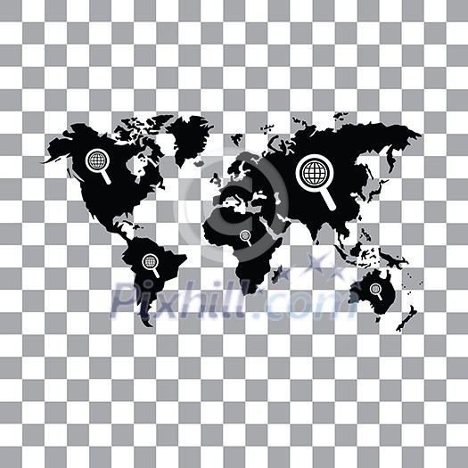 vector worldwide searching symbol around the world vector worldwide searching symbol around the world