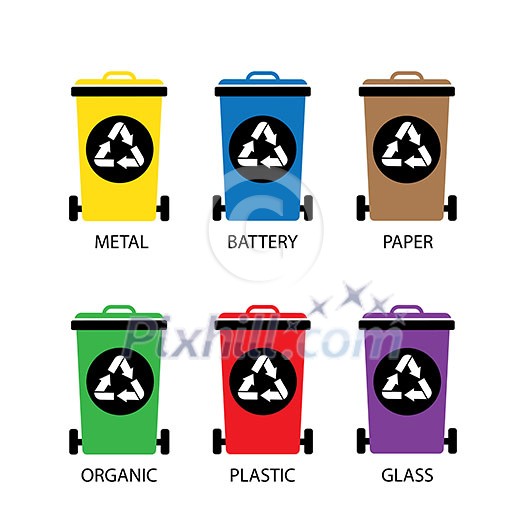 vector trash categories recycle garbage bin vector trash categories recycle garbage bin