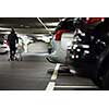 Underground parking/garage (shallow DOF; color toned image)