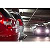 Underground parking/garage (shallow DOF; color toned image)