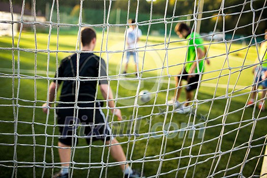 Soccery pitch - well cut grass of a soccer field Soccery pitch - well cut grass of a soccer field