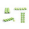 packs of green tablets isolated on white