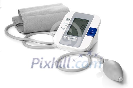 Automatic digital blood pressure monitor isolated on white Automatic digital blood pressure monitor isolated on white