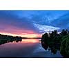 Beautiful lake view in twilight time