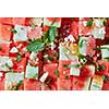 Background of watermelon slices, feta cheese and mint