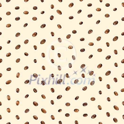 seamless coffe pattern background. Coffee beans Isolated on light brown seamless coffe pattern background. Coffee beans Isolated on light brown