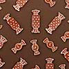 Christmas homemade gingerbread house cookies on a brown background. Christmas card