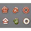 Christmas gingerbread cookies on a gray background