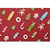Christmas background. Christmas Gingerbread Cookies on a red background.